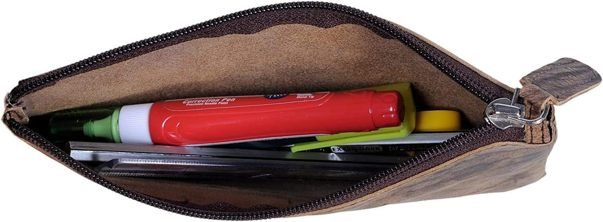 Brown Flat Zip Pencil Pouch - view 2