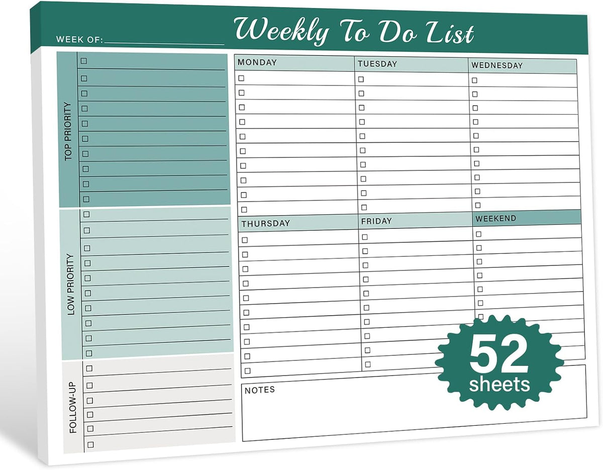 Green Weekly To-Do Pad - view 1