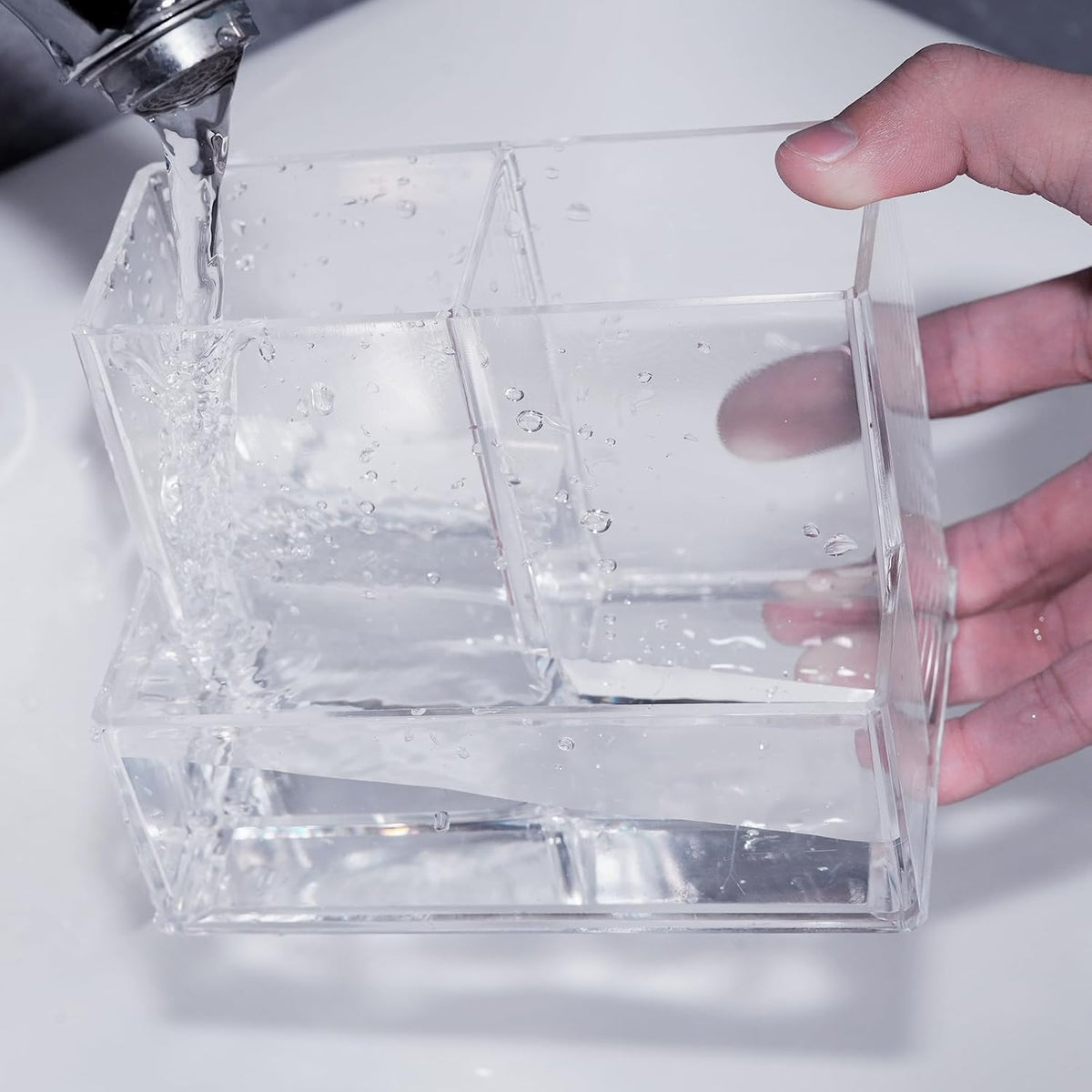 Clear Multi-Compartment Pen Holder - view 2