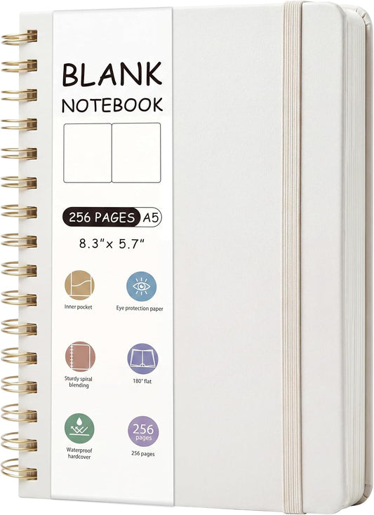 Beige Spiral Blank Notebook - view 1