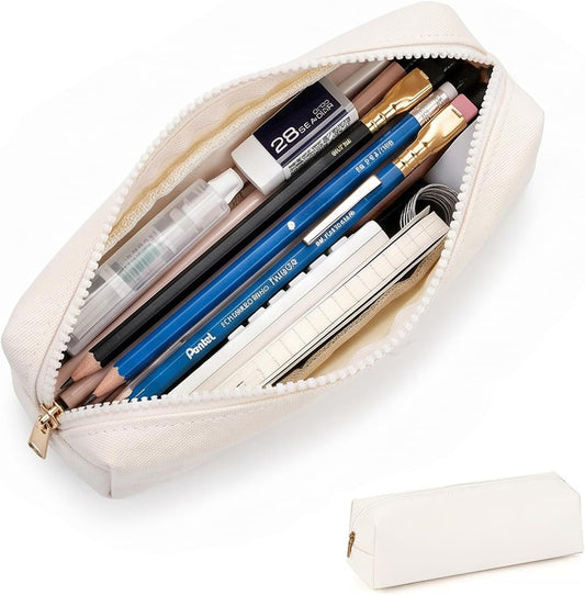 Beige Zip Pencil Pouch - view 1
