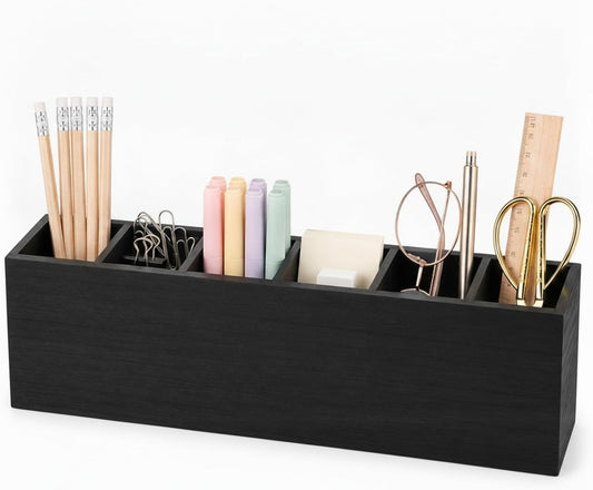 Black Wooden Desk Organizer - view 1